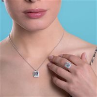 Collana Artlinea Donna in Oro bianco Acquamarina CD445/AC-LB - CD445/AC-LB